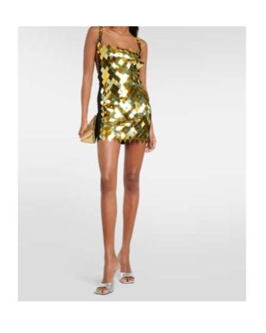 The Attico Metallic Rue Embellished Minidress