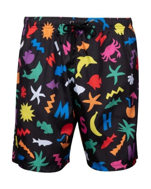 Moschino Blue Printed Shorts for men