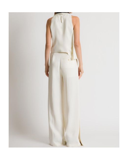 Alberta Ferretti White Draped Scarf Detail Top