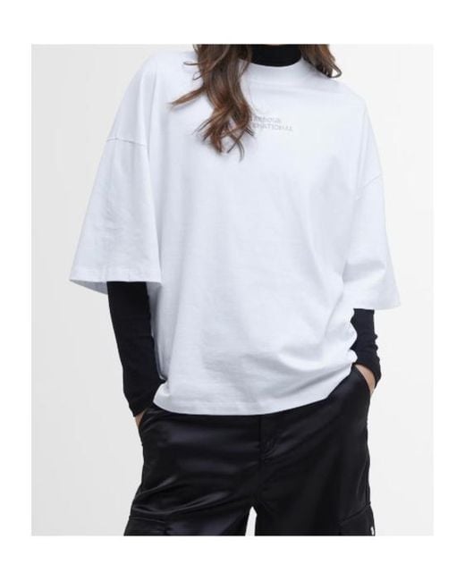 Barbour White Franchesca Logo T-Shirt