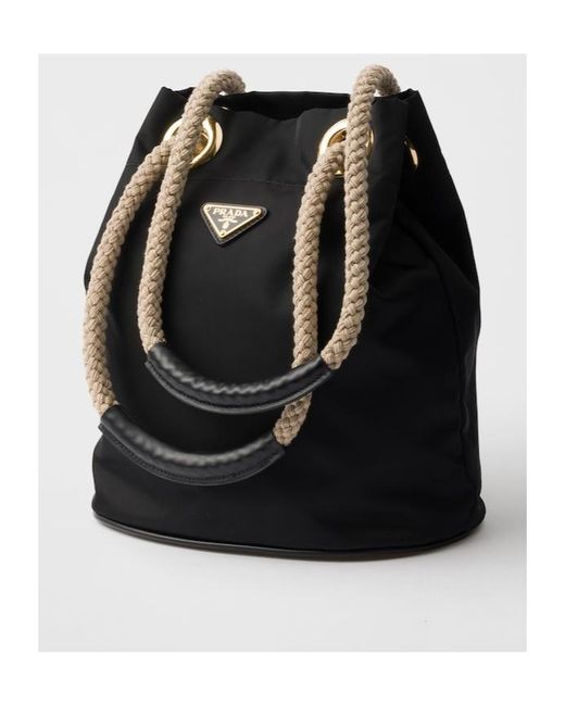 Prada Black Mariner Re-Nylon Small Bucket Bag