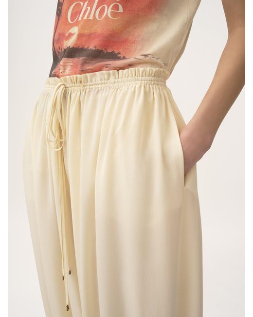 Chloé White Drawstring Trousers