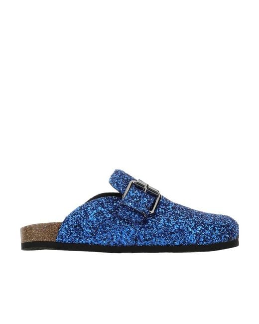 Philosophy Di Lorenzo Serafini Blue Glittered Slip-On Sandals