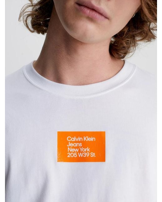 Calvin Klein White Logo T-Shirt for men