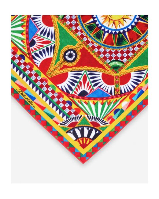 Dolce & Gabbana White Foulard Printed Terry Bath Towel for men