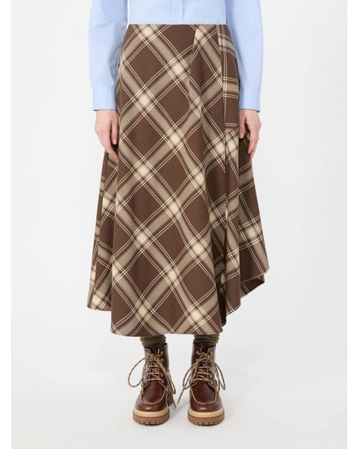 Weekend by Maxmara Brown Wool Twill Skirt