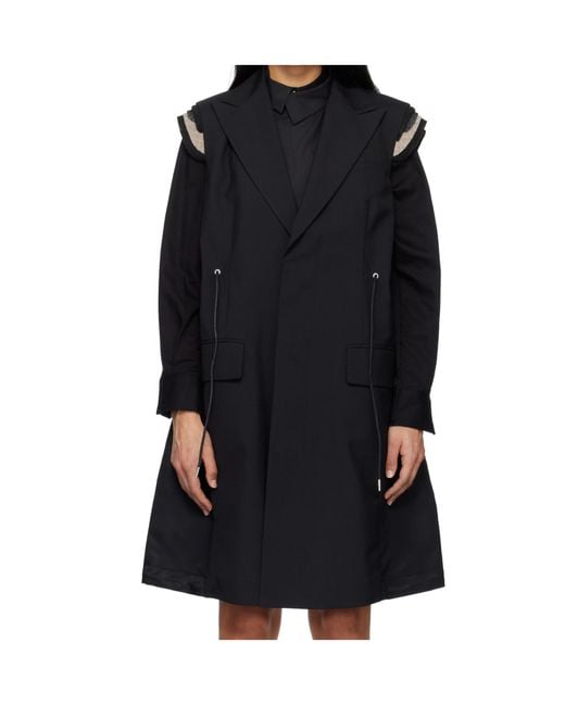 Sacai Black Long Vest