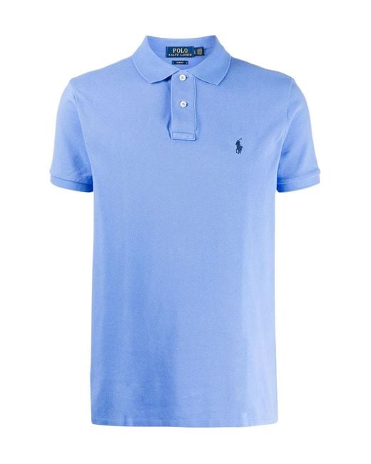 Polo Ralph Lauren Purple Logo Embroidered Short-Sleeved Polo Shirt for men