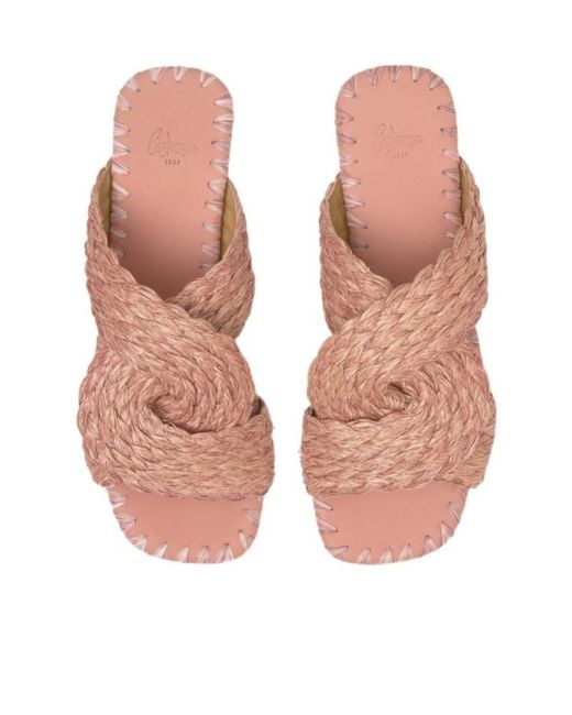 Castaner Pink Padme Woven Flat Sandals