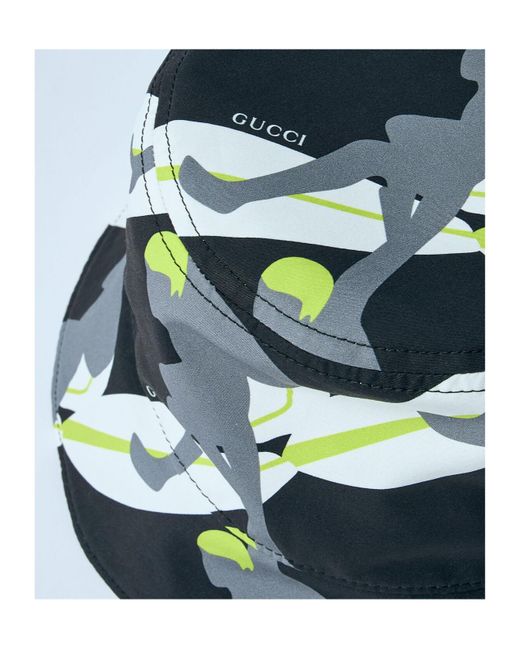 Gucci Blue Allover Surfer-Print Bucket Hat for men