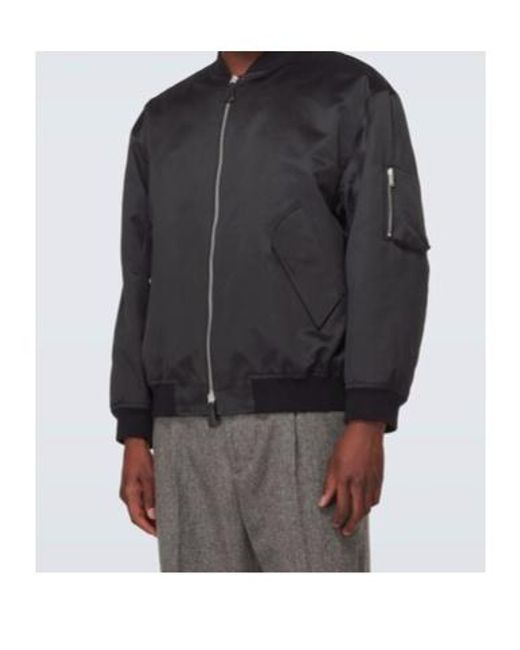 Jil Sander Black Cotton Blouson Bomber Jacket for men