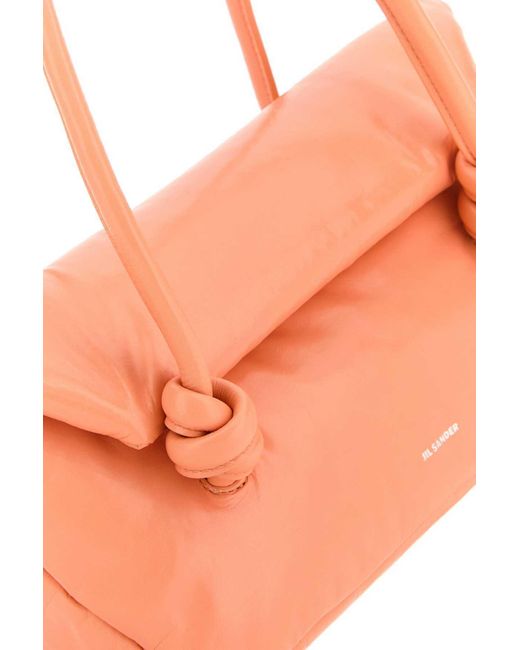 Jil Sander Orange Knot-Detailed Padded Tote Bag