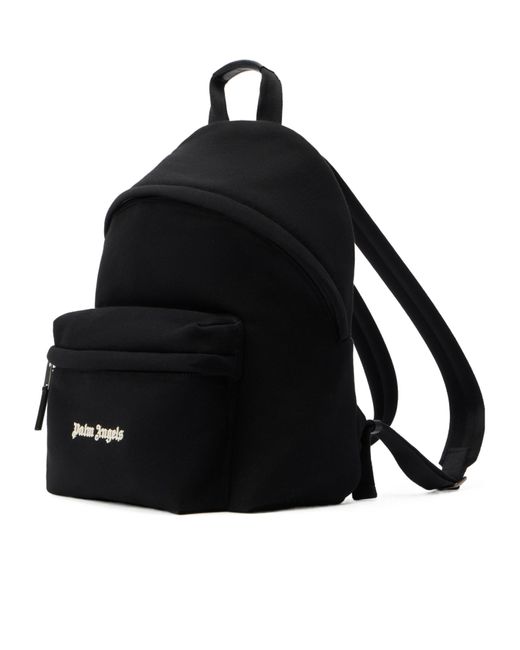 Palm Angels Black Logo Printed Zipped Backpack for men