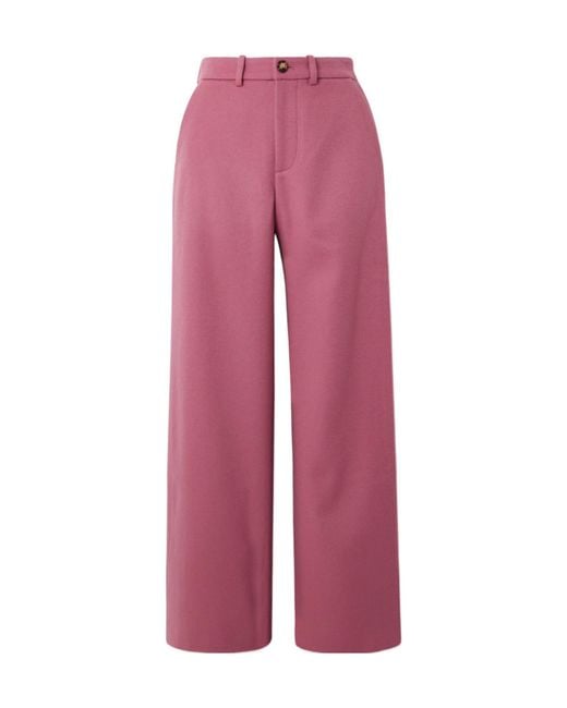 The Elder Statesman Pink Blend Mid-Rise Straight-Leg Trousers