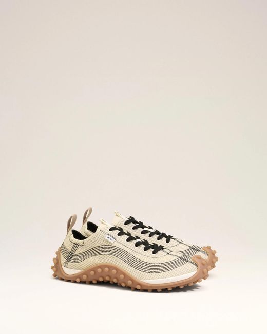 AMI Natural Mirage Contrasted-Stitching Sneakers