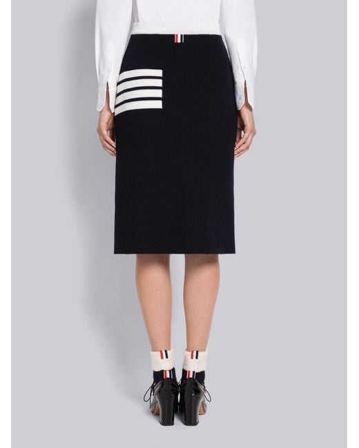 Thom Browne Black 4-Bar Knitted Midi Skirt