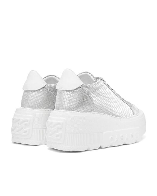 Casadei White Nexus Metallic Leather Sneakers