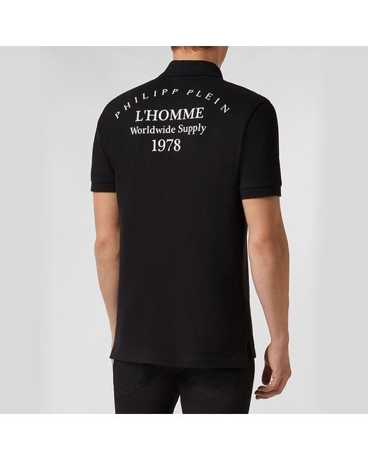 Philipp Plein Black Logo Polo Shirt for men