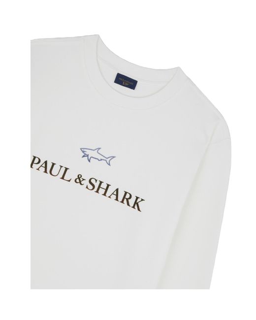 Paul & Shark White Printed Sweatshirt for men