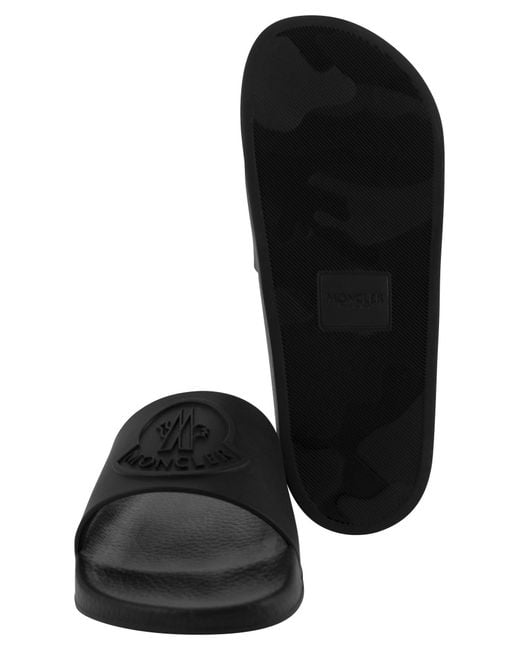 Moncler Black Basile Sliders for men