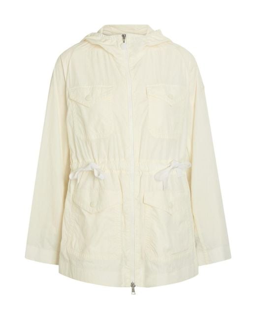 Moncler White Hooded Turtleneck Jacket