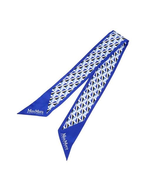 Max Mara Blue Pattern Scarf