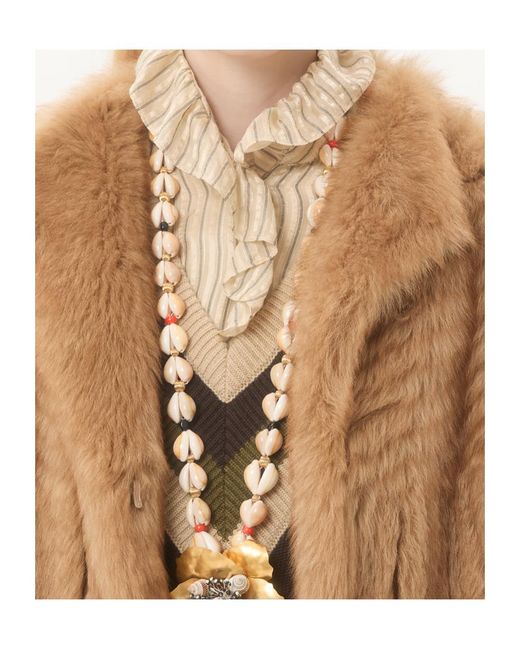 Valentino Brown Concealed Front Fastened Long-Sleeved Coat