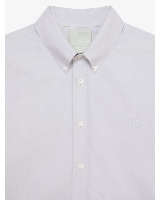 Givenchy White 4G Embroidered Long-Sleeved Shirt for men