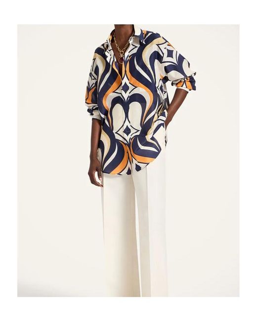 LaDoubleJ Blue Better Than Your Boyfriend's Abstract-Print Shirt