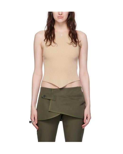 Courreges Green Courrèges Pointy Rib-Knit Tank Top
