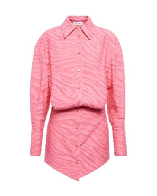 The Attico Pink Silvye Zebra-Print Fil Coupe Minidress