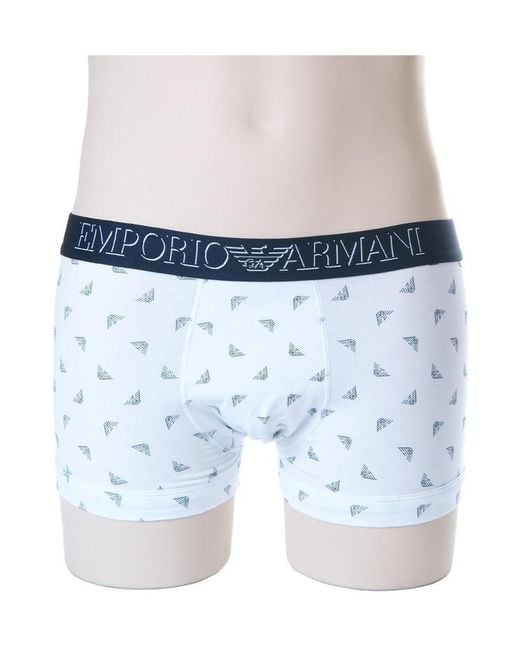Emporio Armani Blue Logo Waist-Printed Boxers for men