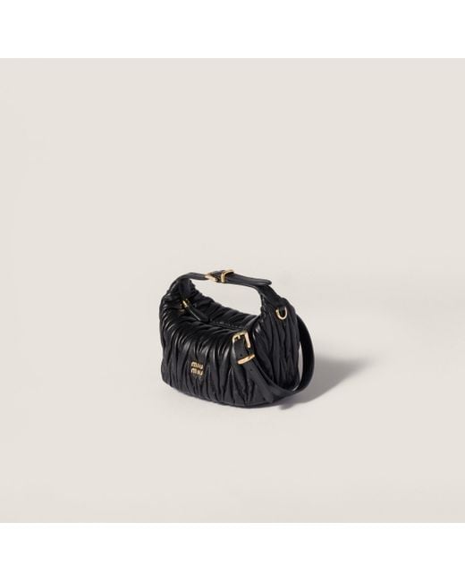 Miu Miu Black Pochette En Cuir Nappa Matelassé