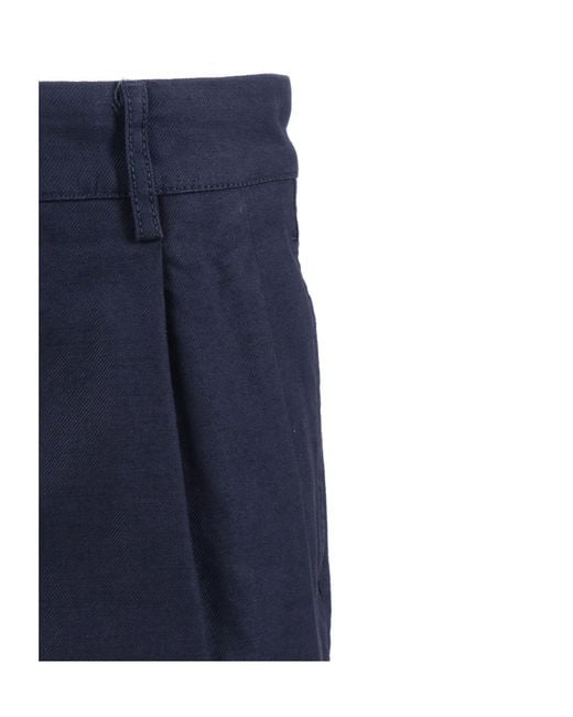 Aspesi Blue Straight-Leg Tailored Trousers