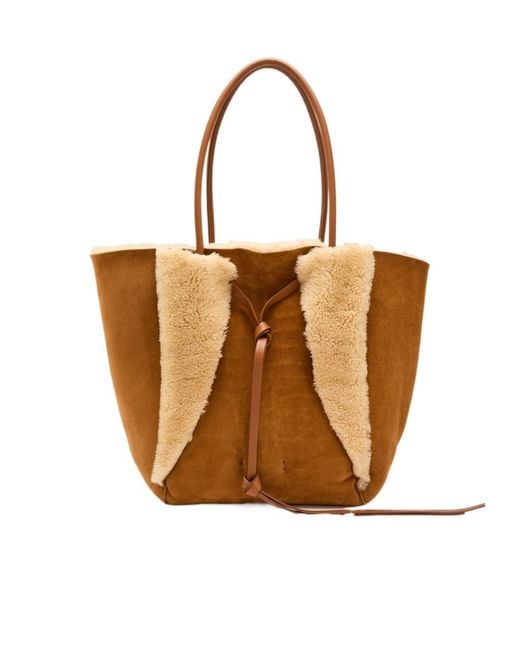 Gabriela Hearst Brown Lamb Plush Tote Bag