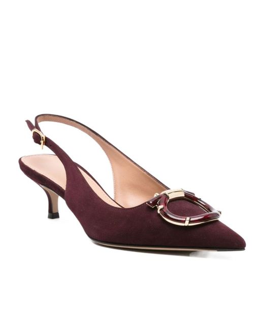 Ferragamo Brown Ferragamo Pointed Toe Slingback Pumps
