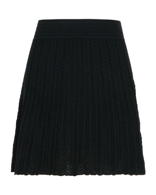 A.P.C. Black Kayla Pleated Midi Skirt