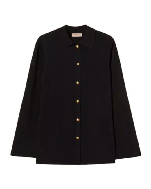 Twinset Black Long-Sleeve Button-Up Shirt