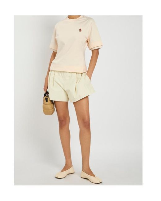 Moncler Natural Logo-Appliquéd Stretch-Cotton T-Shirt