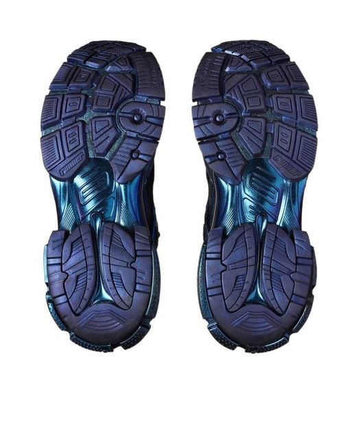 Balenciaga Blue Runner Iridescent Lace-Up Sneakers for men
