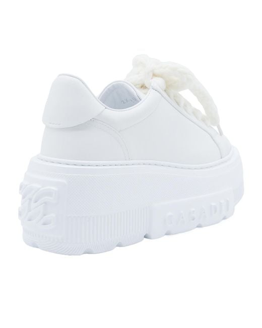 Casadei White High-Heeled Sneakers