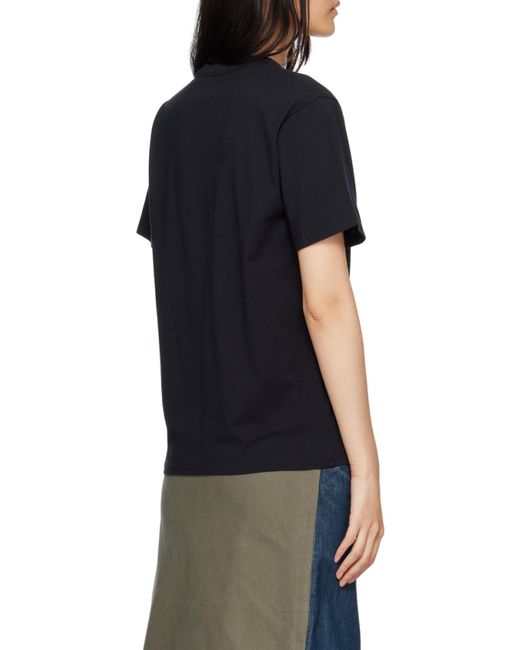 Maison Kitsuné Black Profile Logo-Print T-Shirt for men