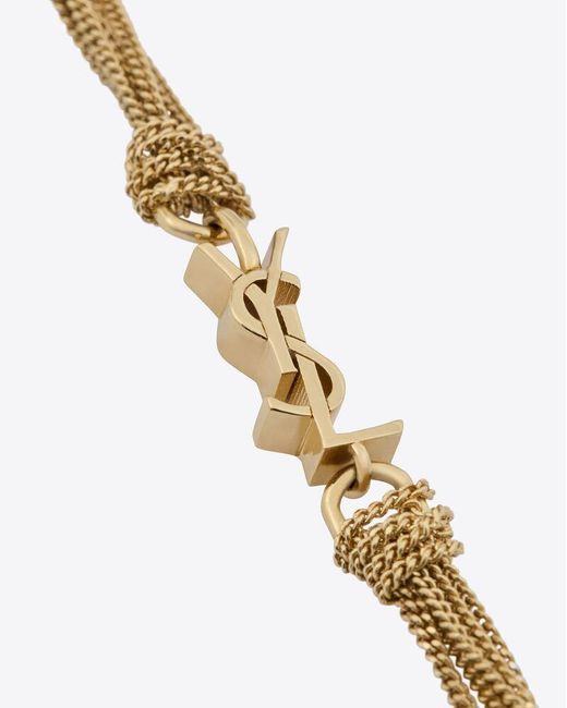 Saint Laurent Metallic Cassandre Tassel Bracelet