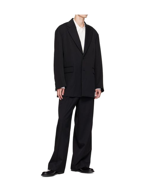 Ssstein Black Oversized Single-Breasted Suit Jacket for men