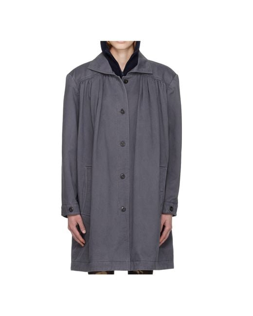 OPEN YY Blue Over Shirred Top Coat