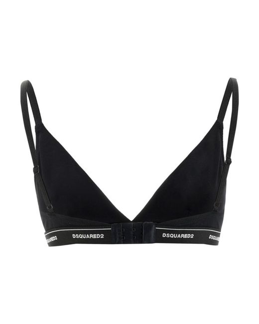 DSquared² Black Logo-Band Bra