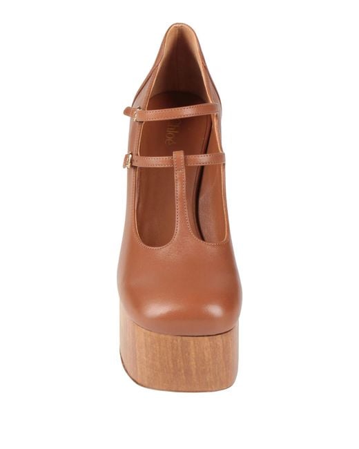 Chloé Brown Mary Jane Pumps