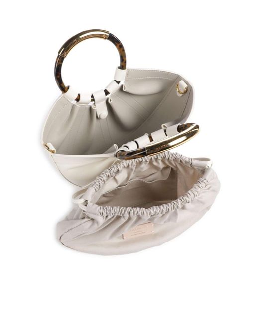 Coccinelle White Ring-Handle Bucket Bag