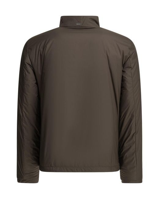 Herno Green Stand-Up Collar Zip-Up Jacket for men