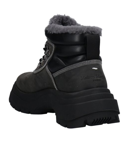 Maison Margiela Black Solid Color Ankle Boots